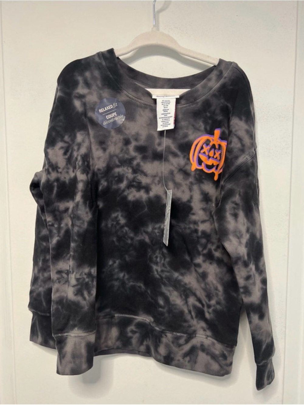 Tommy Bahama Kids Black & Gray Tie-Dye Sweatshirt with Orange Pumpkin Graphic